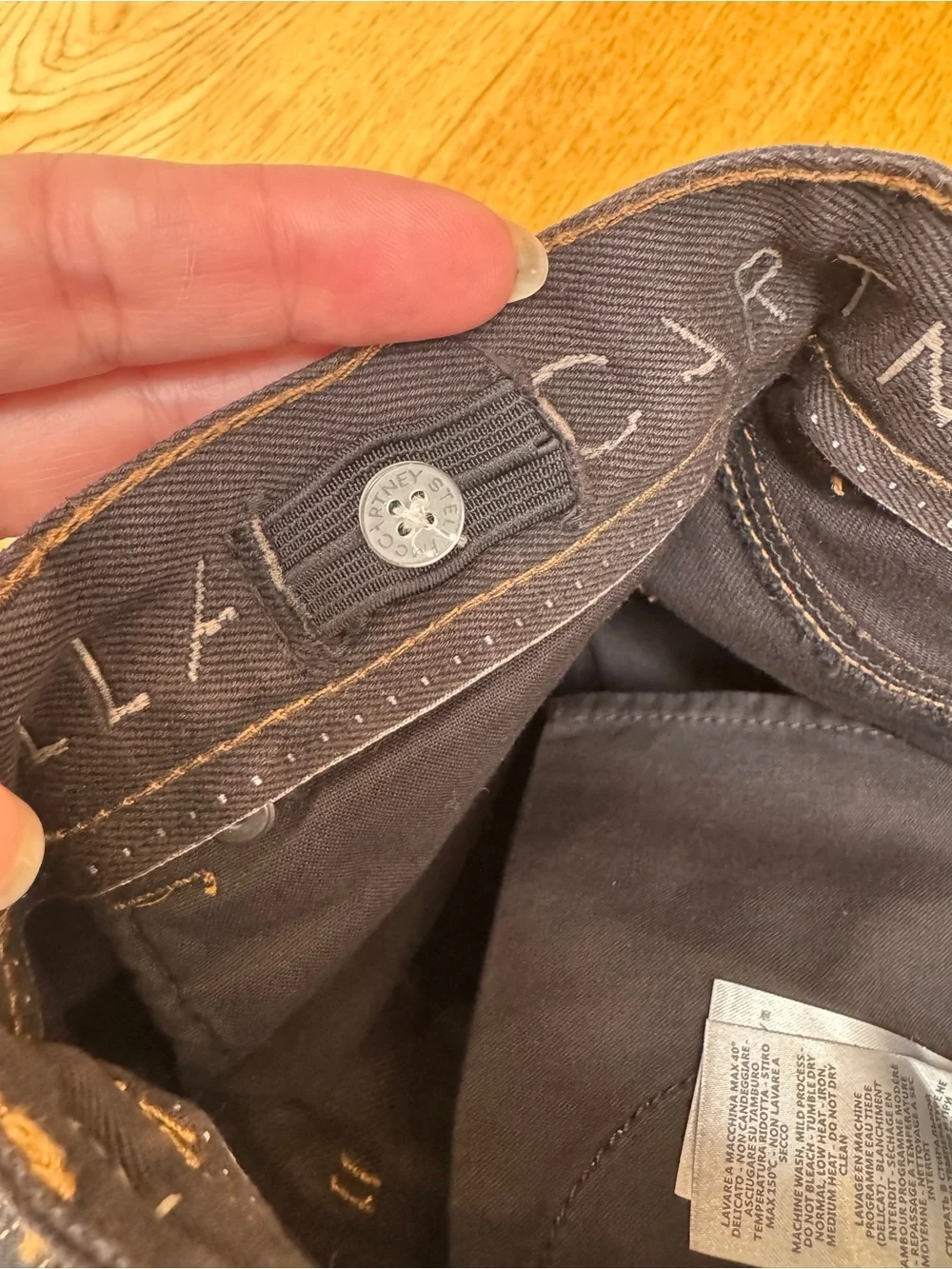 Stella McCartney Kids Black Denim Jeans size 6 adjustable waist